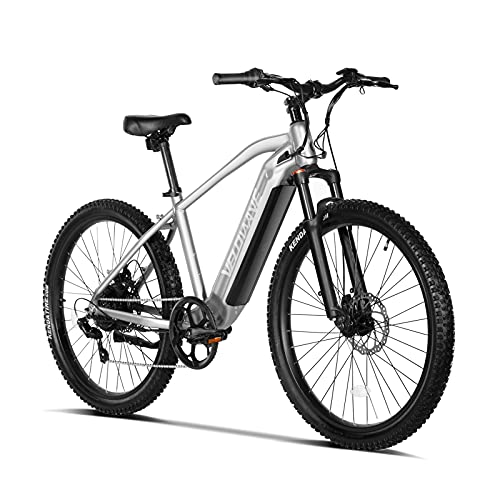 VELOWAVE Electric Bike Adults 500W 27.5'' Ebike 25MPH Mountain E-Bike 48V 13Ah Larger Battery Removable Shimano 7-Speed UL Certified Silver
