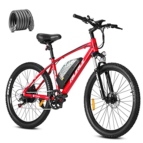 500W Electric Mountain Bike 48V 16Ah Transparent Battery Electric Bicycle for Adults, 27.5 inch Electric Bike with LCD Display & Suspension Fork, Shimano 7-Speed