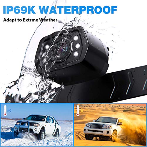 ZEROXCLUB Backup Camera Kit with 7 Inch Monitor, 1080P IPS Display for Car Truck/Pickup/SUV/Van/RV, Night Vision Rear View Camera IP69 Waterproof - B7