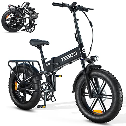Fat Tires Electric Bike for Adults 750W, 20" x 4.0 Folding Mountain Beach Snow EBike Bicycles 32MPH, 48V 14.5AH Battery, Shimano 8-Speed, Full Suspension, Hydraulic Brakes E-Bikes for Men/Women