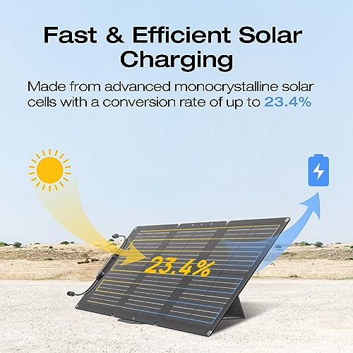 EF ECOFLOW Portable Power Station RIVER 2 with 60W Solar Panel, 256Wh LiFePO4 Battery/ 1 Hour Fast Charging, Up to 600W Output, Solar Generator for Outdoor Camping/RVs/Home Use