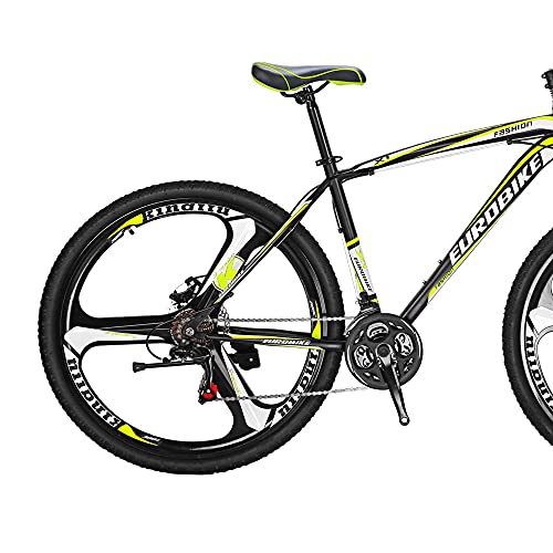 SD X1 Adult Mountain Bike 18 Inches Steel Frame 27.5 Inch 3 Spoke Mag Wheel with Disc Brake 21S Gears System MTB Bicycle Blackyellow