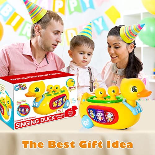 LACCHOUFEE Baby Toys, Musical Duck Crawling Baby Toys for 12-18 Months, Early Learning Educational Toy with Light & Sound, Birthday Toy for Infant Toddler Boy Girl 7 8 9 10 11 Month 1-2 Year Old