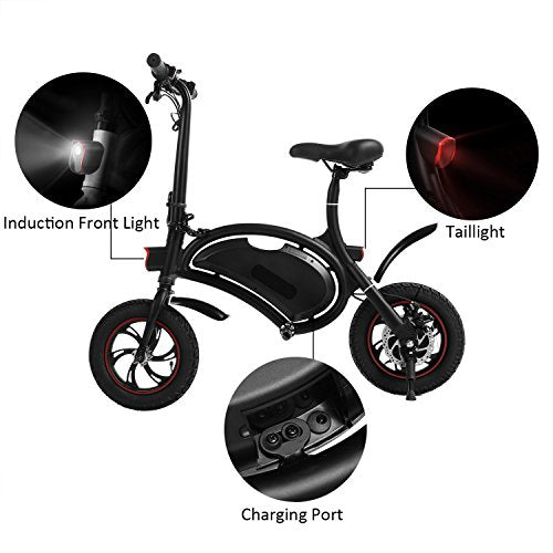 shaofu Folding Electric Bike– 350W 36V Electric Bicycle Waterproof E-Bike with 15 Mile Range, Collapsible Frame, and APP Speed Setting