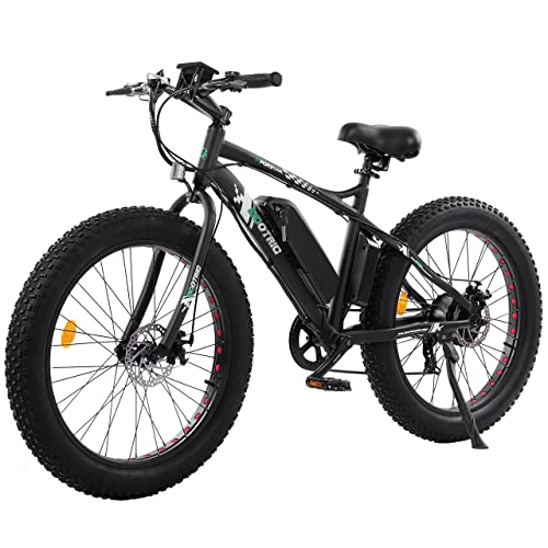 ECOTRIC Electric Bike 26" X 4" Fat Tire Bicycle 23 MPH 500W 36V 12.5AH Battery EBike Beach Mountain Snow E-Bike Throttle & Pedal Assist for Adults - 90% Pre-Assembled (Black)