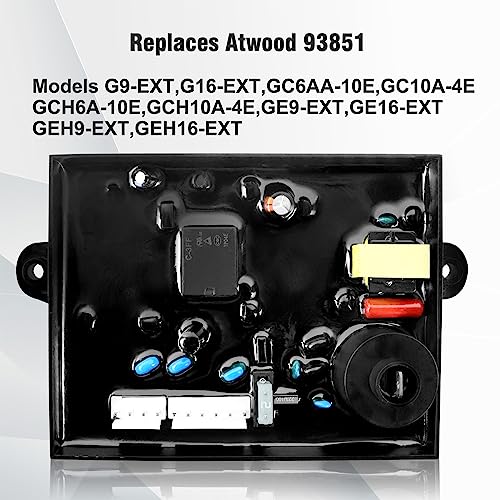 91226 RV Water Heater Control Circuit Board Replace 93851,Compatible With atwood G9-EXT,G16-EXT,GC6AA-10E,GC10A-4E,GCH6A-10E,GCH10A-4E,GE9-EXT,GE16-EXT,GEH9-EXT,GEH16-EXT,Use with Electric 12 VDC/Gas