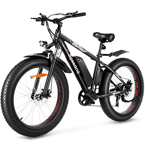 Speedrid Electric Bike 48V 500W Fat Tire Electric Bike Snow Bike 26" 4.0, 48V 10Ah Removable Battery and Professional 7 Speed
