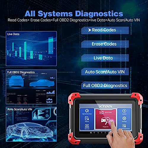 XTOOL D7 Automotive Diagnostic Scan Tool, 2022 Newest Bi-Directional Control, OE Full Systems Diagnostic, 28+ Services, ABS Bleed, Key Programming, Oil Reset, EPB, BMS, 3 Years Free Update