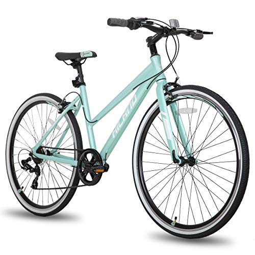 Hiland Hybrid Bike, Shimano Drivetrain 7 Speeds, 700C Wheels for Men Women Ladies Commuter Bike City Bike