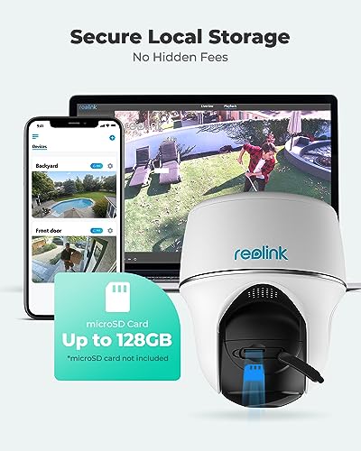 REOLINK Security Camera Wireless Outdoor, Pan Tilt Solar Powered with 2K Night Vision, 2.4/5 GHz Wi-Fi, 2-Way Talk, Works with Alexa/Google Assistant for Home Surveillance, Argus PT + Solar Panel