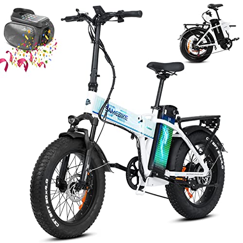 750W Motor 33 mph Folding Fat Tires Ebike Two Big Battery 48V 10Ah & 20Ah Electric Bike Eahora Urban Adult Electric Bicycles foe Woman and Man with Color LCD Display Rear Shelf Shimano 7 Speed