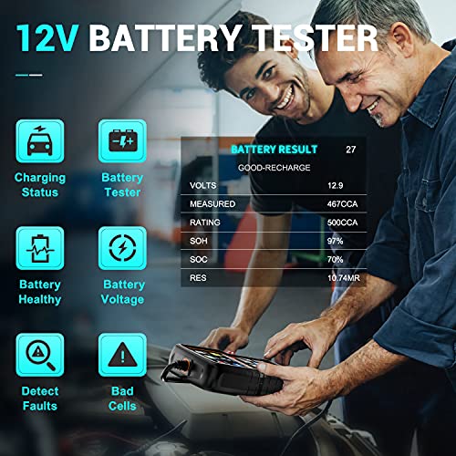 FOXWELL NT301 Plus OBD2 Scanner with 12V Battery Tester, 2 in 1 Enhanced OBDII Check Engine Code Reader Scan Tool with O2 Sensor/Smog Test [ 2022 Newest Version ]