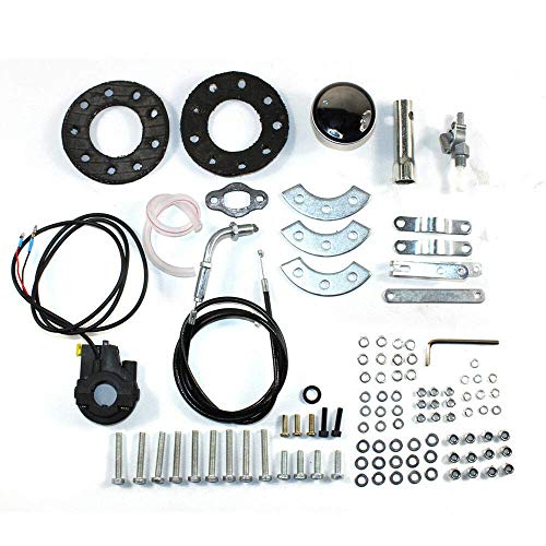 Motorized Bicycle Kit 49CC 4-Stroke Gas Petrol Bike Engine Air-Cooled System Single Cylinder Belt Drive Scooter Engine Conversion Kit for Normal 28” V Frame Bike and 26” ATV Bike (Chain Type)