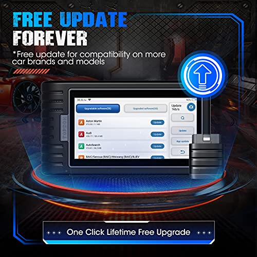 TOPDON Diagnostic Scan Tool AD800BT, OBD2 Scanner Bluetooth with 28 Resets&All Systems Diagnosis, Oil Reset/ABS Bleed/IMMO/TPMS/BMS/DPF/Throttle/Injector Coding/AutoVIN/Free Update(Wireless)
