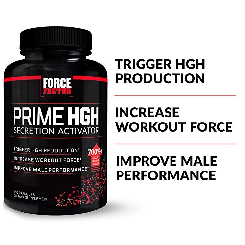 Prime HGH Secretion Activator Supplement for Men with L-Arginine and L-Glutamine to Trigger HGH Production, Boost Workout Force, and Improve Athletic Performance, Force Factor, 150 Capsules