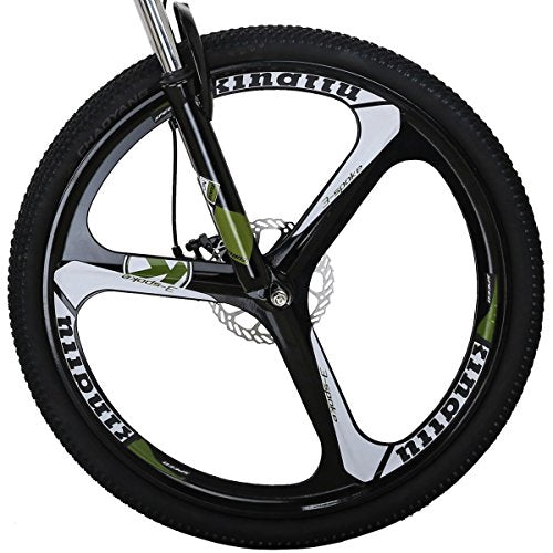 26 inch Bike G6 21 Speed Bike 3-Spoke Wheels Adult Bikes Dual Suspension Folding Bike Green