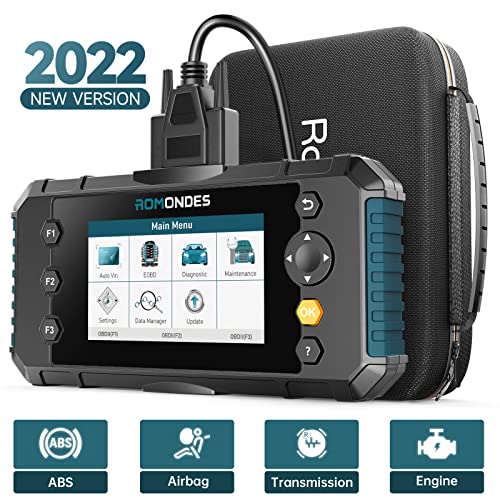 Romondes RD2000 OBD2 Scanner ABS SRS Transmission, Check Engine Code Reader Diagnostic Scan Tool with Carrying Case, Airbag Scanner for All Cars, Auto VIN,Live Data
