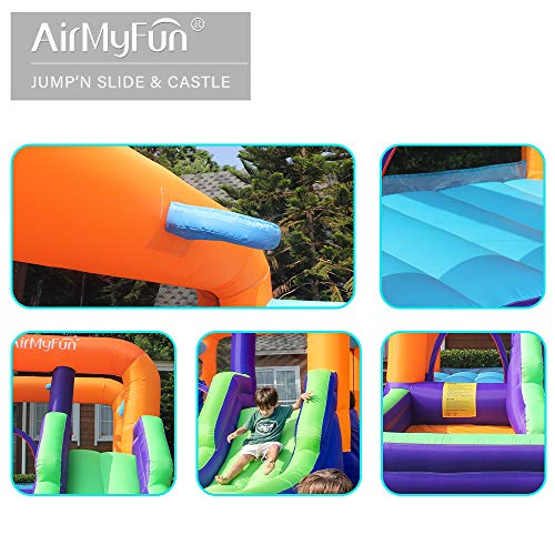 AirMyFun Bounce House,Bouncer Slide with Large Ball Pool,Jumper Bouncing Slide House,Bouncy Castle House with Air Blower for Outdoor Entertainment