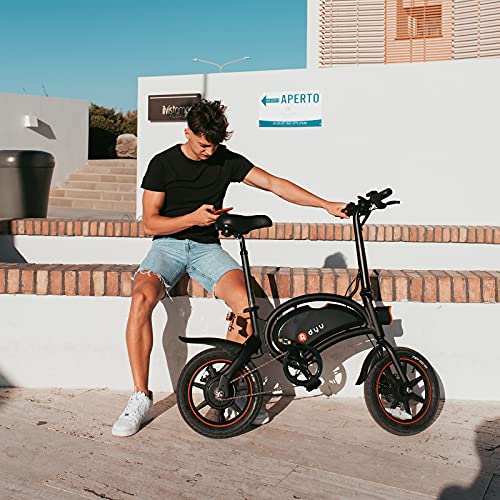 Electric Bike for Adults,DYU D3F 14" Folding Electric Bicycle,Commuter City E-Bike with 250W Motor and 36V 10AH Lithium-Ion Battery,40-45miles Travel Range
