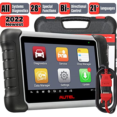 Autel MaxiCOM MK808 Scanner, 2022 Newest Car Diagnostic Scan Tool with All System Diagnosis and 28+ Service, Active Test, Bi-Directional Control, AutoAuth for FCA SGW, 21+ Languages