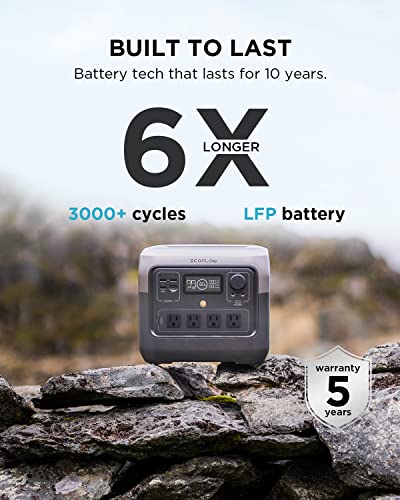 EF ECOFLOW Portable Power Station RIVER 2 Pro, 768Wh LiFePO4 Battery, 70 Min Fast Charging, 4X800W (X-Boost 1600W) AC Outlets, Solar Generator for Outdoor Camping/RVs/Home Use Black