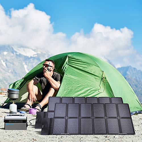 Nicesolar Foldable Solar Panel 100W for Portable Power Station Laptop, Portable Solar Charger with Dual USB PD 65W IP67 Waterproof for Cell Phones, Tablets, Camera, Outdoor Camping Van RV