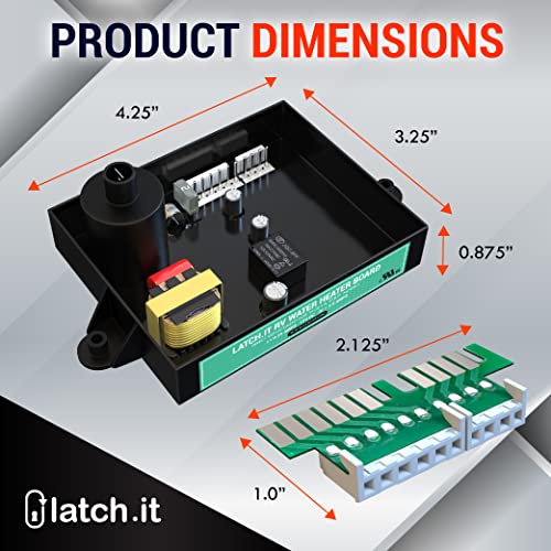 LATCH.IT RV Water Heater Control Board | Replaces RV Water Heater Parts 93305, 91365, 91346, 93851, 91226 & other | Electric Water Heater Conversion Kit controls LP Ignition + Electric Heating Element