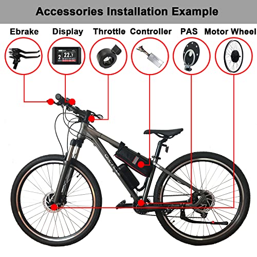 EBike Conversion Kit, 48V 1500 watt Electric Bike kit, Hub Front Motor,24inch Wheel Motor,BLDC Brushless Gearless Motor,kit with KT-LCD8H Colour Display