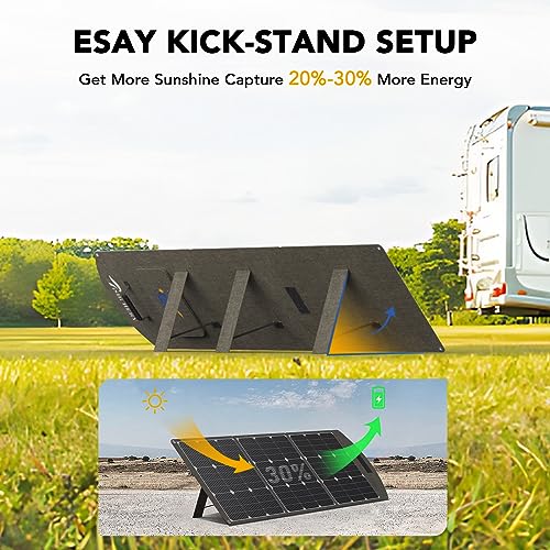 TISHI HERY Solar Panels, 180w 18v Portable Solar Panel Kit for Power Station, Foldable Solar Cell Solar Charger with MC-4 High-Efficiency Battery Charger for Outdoor Camping Van RV Trip