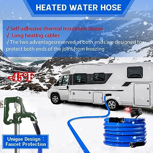REHOSEUP 15FT，30FT, Heated Water Hose for RV,-45 ℉ Antifreeze Heated Drinking Garden Water Hose，Electrically Heated Garden Hoses, Rv Accessories，Rv，Rv Water Hose