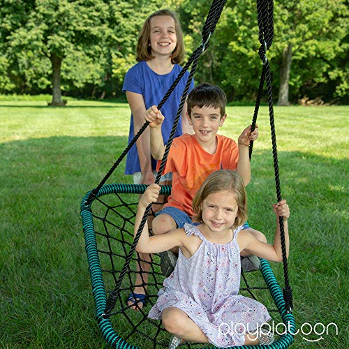 Play Platoon Spider Web Tree Swing Rectangle - 40 x 30 inch, Fully Assembled, 600 lb Weight Capacity, Easy to Install
