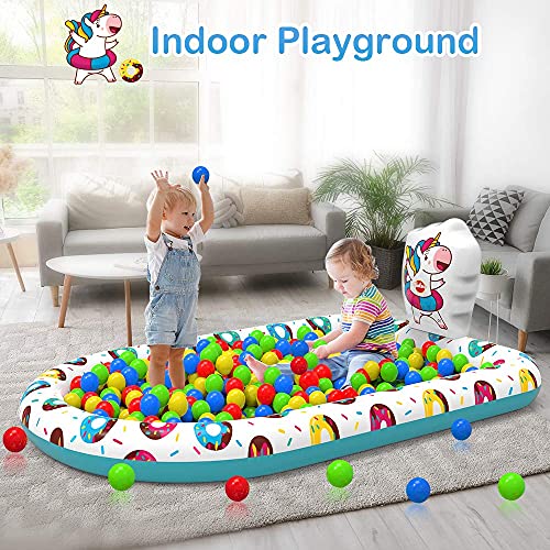VATOS Inflatable Sprinkler Pool for Kids - 3 in 1 Unicorn Splash Pad for Kids | 67" x 45" Baby Toddler Wading Pool Summer Kiddie Pool | Outdoor Water Toys Play Mat for Boys Girls 2 3 4 5 + Years Old