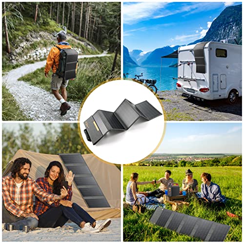 Liarba 40W Professional Solar Panel Charger,Foldable ,Portable Solar Panel with USB QC3.0/DC Port for Compatible with Power Station,Cell Phone, Outdoor Camping Van Rv Trip