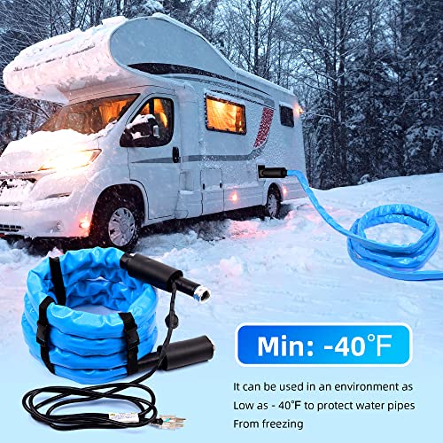 25FT Heated Water Hose for RV, -40°F Antifreeze Heated RV Water Hose with Energy Saving Thermostat, RV/Home/Garden Accessories