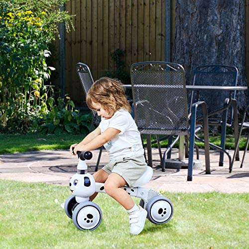 Baby Balance Bikes for 1 2 3 Year Old Boys Girls, Riding Toys for 10-36 Month Toddler | No Pedal Infant 4 Wheels Baby Bicycle | Best First Birthday New Year Holiday (Dog)