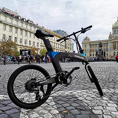 SDU Folding Commuter Electric Bike SDREAM Ur 500X, Removable 36V 7.8Ah Li-ion Battery, 500W Motor, Torque Sensor, Hydraulic Disc Brakes, Patent Suspension, 20" Lightweight Ebike for Adults (Gray)