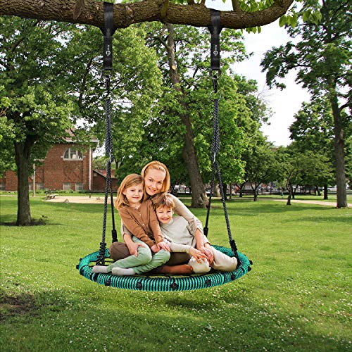 Trekassy 750 lb Spider Web Swing 40 inch for Tree Kids with Steel Frame and 2 Hanging Straps