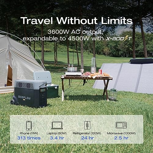 EF ECOFLOW 7.2kWh Portable Power Station: DELTA Pro with Extra Battery, 120V Lifepo4 Battery Backup with Expandable Capacity, Solar Generator for Home Use, Power Outage, Camping, RV, Emergencies