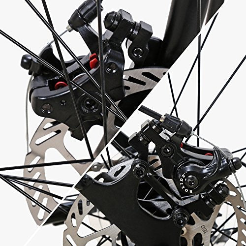 Eurobike Dual Disc Brake XC550 Road Bike 21 Speed Shifting System Steel Frame 700C Wheels Road Bicycle (49Cm/ Mag Wheel)