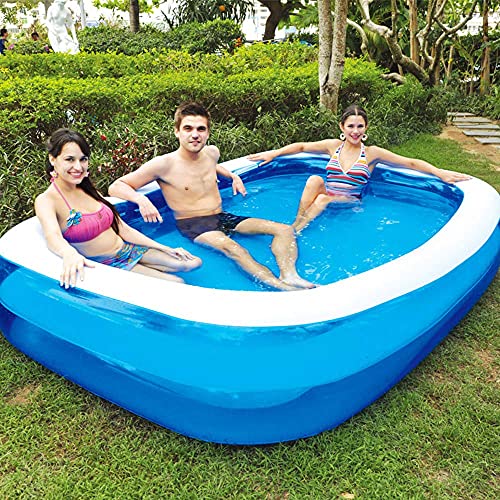 Inflatable Swimming Pool,103"x69"x20" Thickened Family Full-Sized Pool, Oversized Kiddie Lounge Pool with Electric Air Pump, Outdoor Blow Up Pool for Backyard,Garden, Water Party for Age 3+