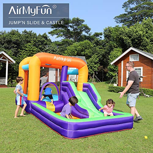 AirMyFun Inflatable Bounce House,Inflatable Kids Slide,Jumping Bouncing House with Air Blower, Suitable for Playing Outdoor Garden