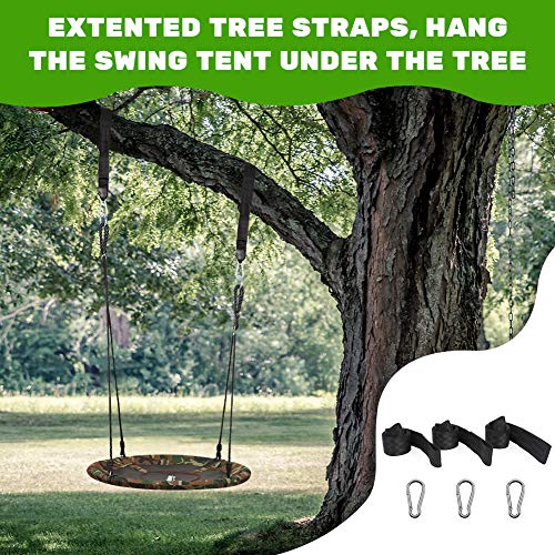 2 in 1 Hanging Tree Swing Tent, Flying Saucer Tree Swing for Boys/Girls, Tree Straps Included, Outdoor Indoor Bedroom Use for Children