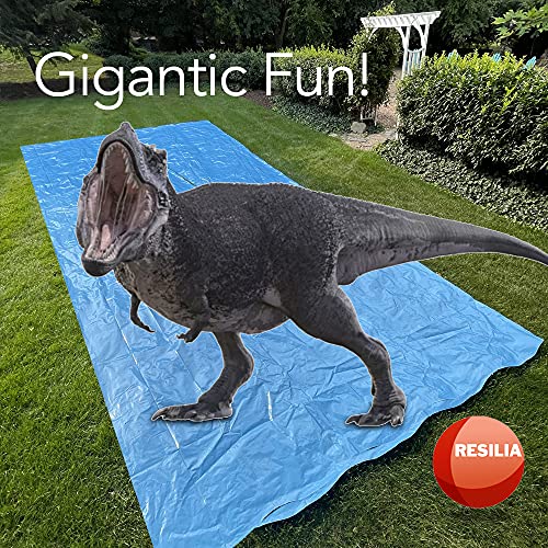 RESILIA - Super Slip Lawn Water Slide XL, 20 Feet Long x 6 Feet Wide, for Adults and Teens, Powder Blue with Hold Steady Stakes