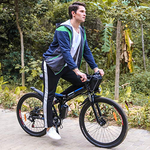 Yiilove Electric Bicycle 26'' Electric Mountain Bike for Adult with 36V Lithium-Ion Battery Ebike 250W Powerful Motor 21 Speed (White)