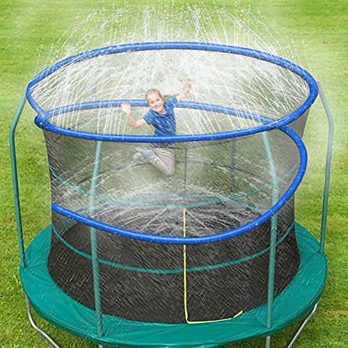 ARTBECK Trampoline Sprinkler for Kids, Outdoor Trampoline Water Park Sprinklers for Boys Girls, Trampoline Accessories for Summer Fun Backyard Water Play Games 39ft