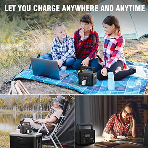200W Portable Power Station, Powkey 120Wh/33,000mAh Power Bank with AC Outlet, 110V 6 Outputs Solar Generator External Battery Pack with LED Light for Home Use and Outdoor Camping
