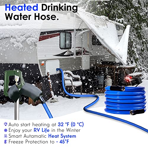 Scilulu 15 FT Heated Water Hose for RV,-45 ℉ Antifreeze Heated Drinking Garden Water Hose，Rv Accessories，Rv Water Hose