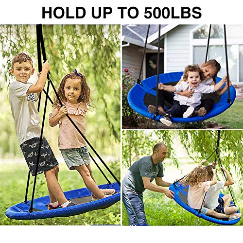 RedSwing 43" Flying Saucer Swing for Kids Outdoor, Large Round Tire Swings for Trees and Swingset, Strong Heavy Duty for Outside Playground, 500LBS Weight Capacity, Blue