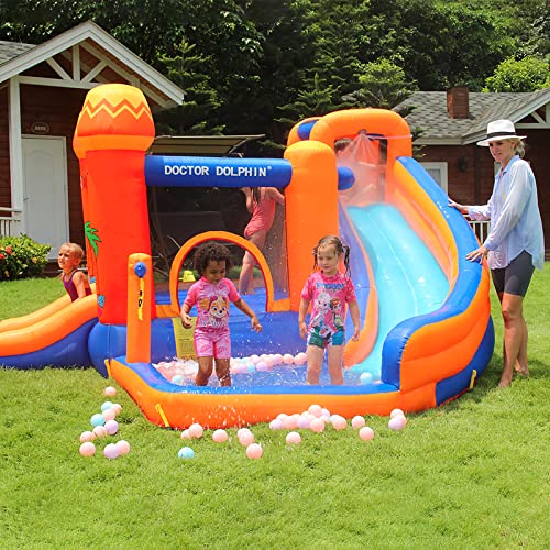 Inflatable Water Slide Park Toddle Bounce House with Slide Kids Bouncy House House with Air Blower for Kids Outdoor